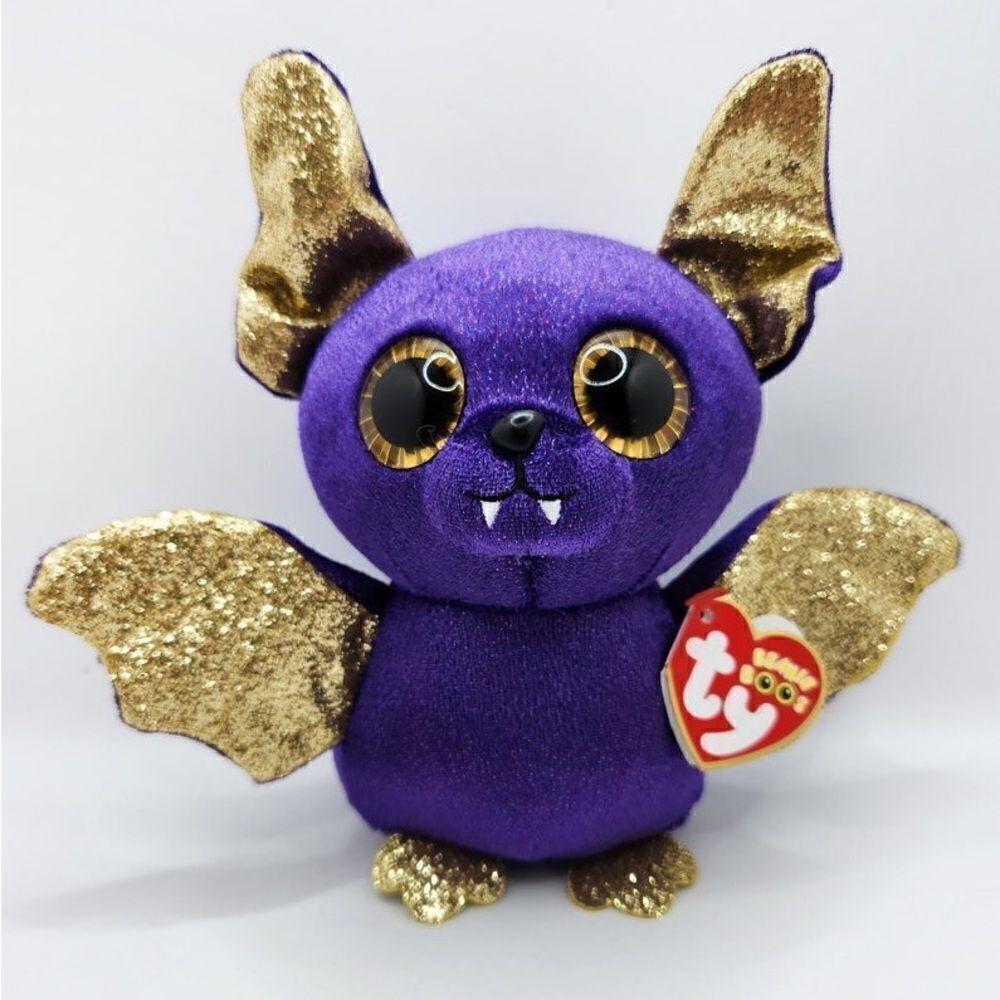 NWT Vintage TY Beanie Boo 'Count' the Purple Bat (Medium 9 inch) Set of 2